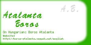 atalanta boros business card